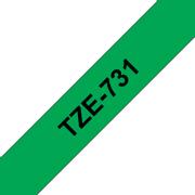 BROTHER 12MM Black On Green Tape