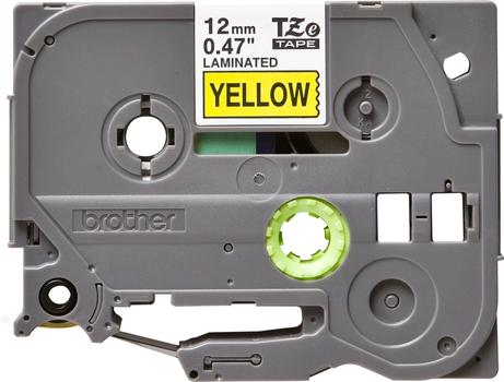 BROTHER TZ-tape (laminerede) (Kat. 2), 12mm., sort tekst på gul tape  (TZ-631)