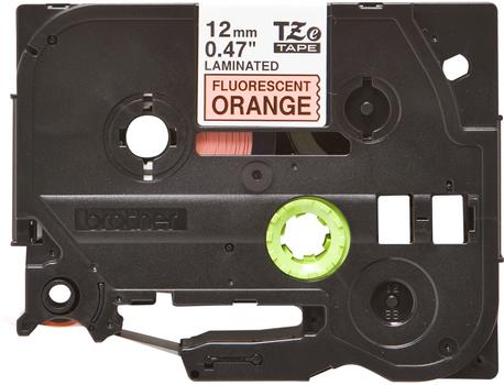 BROTHER Fluorescent Black On Orange Label Tape 12mm x 5m - TZEB31 (TZEB31)