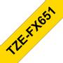 BROTHER Black On Yellow Label Tape 24mm x 8m - TZEFX651