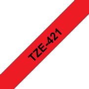 BROTHER Glossy Black On Red Label Tape 9mm x 8m - TZE421