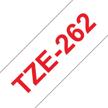 BROTHER TZE262 tape cassette 36mmx8m red white laminate for P- touch 550 3600 9200PC 9200DX 9400 9500PC 9600 (TZ-262)