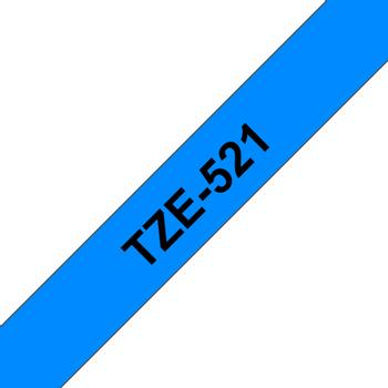 BROTHER TZE-521 LAMINATED TAPE 9MM 8M BLACK ON BLUE SUPL (TZE521)