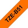 BROTHER Tape/orange w black overprint TZEB51 24m