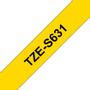 BROTHER P-Touch TZE-S631 black on yellow 12mm extra gluey