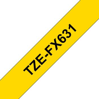 BROTHER Tape TZE-FX631 12mm Sort/Gul Flexible (TZE-FX631)