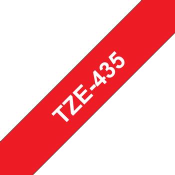 Brother 12MM White On Red Tape (TZE435)