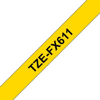 Brother 6MM Black On Yellow Flexible ID (TZEFX611)