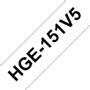 BROTHER HGE-151V5 - Black on clear - Roll (2.4 cm x 8 m) 5 cassette(s) laminated tape - for P-Touch PT-9500pc, PT-9700PC, PT-9800PCN