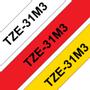 BROTHER TZe 31M3 - 3-Pack 1x black on red 1x black on white and 1x black on yellow laminated tape (12mm x 8m)