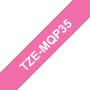BROTHER TZ-tape / 12mm / White Text / Pink Tape (TZEMQP35)