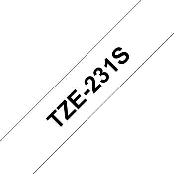 BROTHER TZE-231S LAMINATED TAPE 12MM 4M BLACK ON WHITE (TZE231SE)