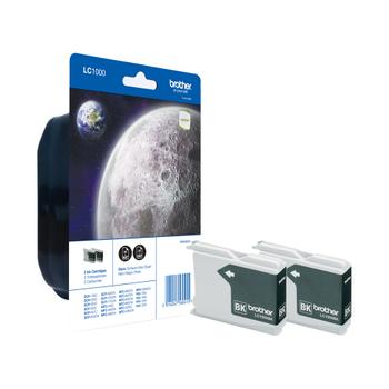BROTHER LC1000BK - Black - original - blister with acoustic / electromagnetic alarm - ink cartridge - for Brother DCP-350, 353, 357, 560, 750, 770, MFC-3360, 465, 5460, 5860, 660, 680, 845, 885 (LC1000BKBP2DR)