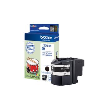 BROTHER LC-22UBK Ink cartridge black 2400 pages for DCP-J785DW und MFC-J985DW (LC22UBK)