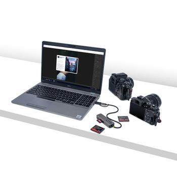 STARTECH USB 3.0multi-Media Memory Card Reader SD/ microSD/ CompactFlash USB-C External Card Reader with USB-A Adapter (FCREADMICRO3V2)