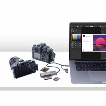 STARTECH USB 3.0multi-Media Memory Card Reader SD/ microSD/ CompactFlash USB-C External Card Reader with USB-A Adapter (FCREADMICRO3V2)