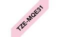 BROTHER TZEMQE31 12 mm bred_ svart på pastell-rosa (4 meter)