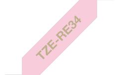 BROTHER TZe-RE34 textile tape gold/pink 12mm/4m