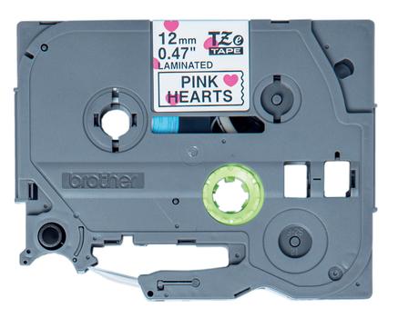 BROTHER TZe-MPPH31 - Black on pink hearts - Roll (1.2 cm x 4 m) 1 cassette(s) laminated tape - for Brother PT-H110, P-Touch PT-H105, H110, P-Touch Cube PT-P300, P-Touch Embellish PT-D215 (TZEMPPH31)