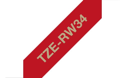 BROTHER Tape BROTHER TZE-RW34 12mmx4m gull/rød (TZERW34 $DEL)