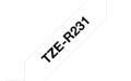 BROTHER TZER231 12 mm bred_ tygband_ svart på vitt tygband (4 meter)