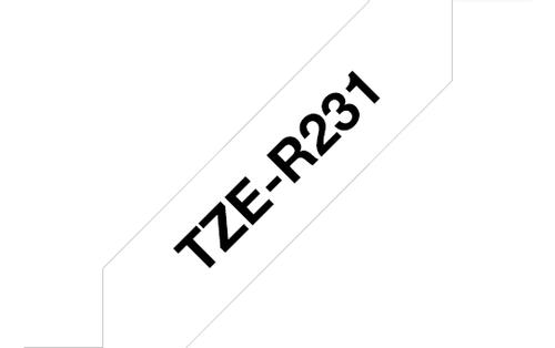 BROTHER TZe-R231 textile tape black/ white 12mm/4m (TZER231)