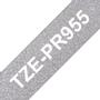 BROTHER TZEPR955 24MM WHITE ON PREMIUM SILVER