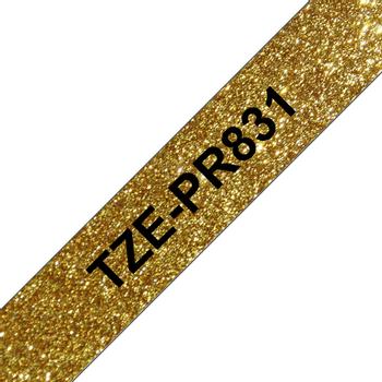 BROTHER Tapes TZePR831 12mm Gold/ Black 8m,P-t 200, 210E, 1290, 1290DT (TZEPR831)