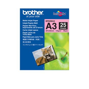 BROTHER Matt fotopapper i A3, 145 g/m2, 25 ark (BP60MA3)