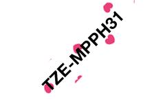 BROTHER Tape/TZEMPPH31 12 MM BLACK ON PINK HEART