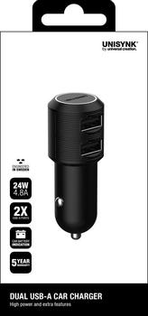 UNISYNK Dual USB-A Car Charger 24W (10199)