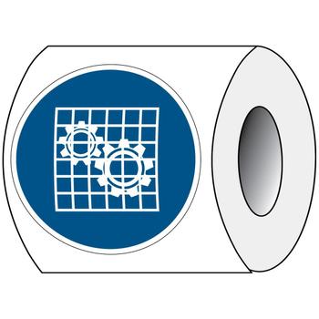 BRADY ISO 7010 signs - Check guard (PIC M027-DIA 050-PE-ROLL/1)