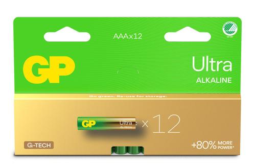 GP Ultra Alkaline Battery, Size AAA, LR03, 1.5V, 12-pack (151447)