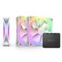 NZXT F120 RGB DUO 3-pack & RGB Controller - White - Kabinet køler - 120mm - Hvid med RGB - 29 dBA
