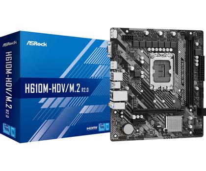 ASROCK H610M-HDV/ M.2 R2.0 LGA1700 2x DDR4 DIMM HDMI DP 1xPCIe 4.0 x16 2xPCIe 3.0 x1 (H610M-HDV/M.2 R2.0)