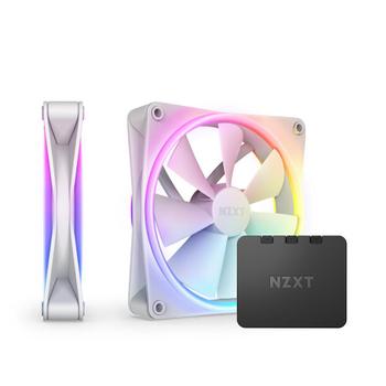 NZXT F140 RGB DUO 2-pack & RGB Controller - White - Kabinettvifte - 140 mm - 36 dBA (RF-D14DF-W1)