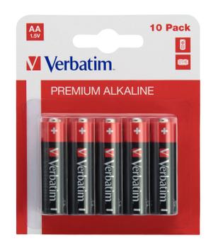 VERBATIM AA ALKALINE BATTERY 10 PACK / LR6 BATT (49875)