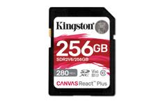 Kingston Canvas React Plus V60 256GB SD-kort, UHS-II, 280MB/s lesehastighet, 150MB/s skrivehastighet