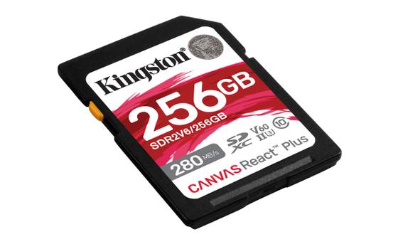 Kingston Canvas React Plus V60 256GB SD-kort, UHS-II, 280MB/s lesehastighet,  150MB/s skrivehastighet (SDR2V6/256GB)