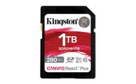 Kingston Canvas React Plus V60 1TB SD-kort, UHS-II, 280MB/s lesehastighet,  150MB/s skrivehastighet (SDR2V6/1TB)