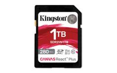 Kingston Canvas React Plus V60 1TB SD-kort, UHS-II, 280MB/s lesehastighet, 150MB/s skrivehastighet