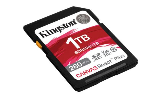 Kingston Canvas React Plus V60 1TB SD-kort, UHS-II, 280MB/s lesehastighet,  150MB/s skrivehastighet (SDR2V6/1TB)