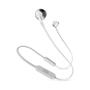 JBL Tune 205BT, Wireless earbuds headphones, 3-button remote control with mic, flat cable, Silver