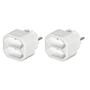 HAMA Socket 2-way Adapter Double Pack White
