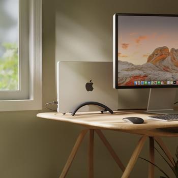 TWELVESOUTH Twelve South BookArc Flex Laptopstativ (sort) Vertikalt stativ for MacBook, strømlinjeformer arbeidsområdet ditt (TS-2262)