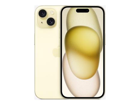 APPLE iPhone 15 128GB (gul) Smarttelefon,  6,1" Super Retina XDR-skjerm,  48+12MP kamera, IP68, 5G (MTP23QN/A)