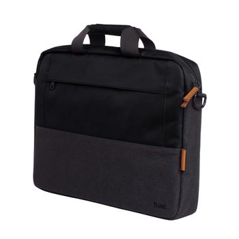 TRUST LISBOA 16" Laptopveske (sort) Laget av resirkulert materiale,  spesialutviklet for 16" laptop (25246)