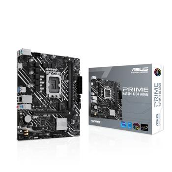 ASUS PRIME H610M-K D4 ARGB LGA1700 micro-ATX motherboard 2xDDR4 4xSATA PCIe 4.0 M.2 slot (90MB1HN0-M0EAY0)