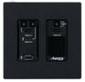 AURORA Veggpanel Tranciever 4K60 1G 1xHDMI+1xUSB-C+USB2.0 Sort