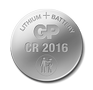 GP Lithium CR2016 batteri, 4-pk Høyytelses litium knappcellebatteri med barnesikker emballasje